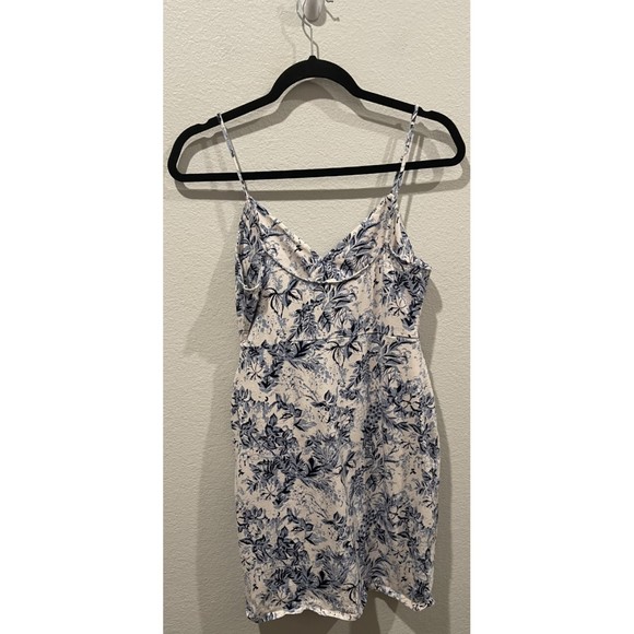 FREE PEOPLE Blue White Spaghetti Straps Mini Dress - Picture 4 of 4